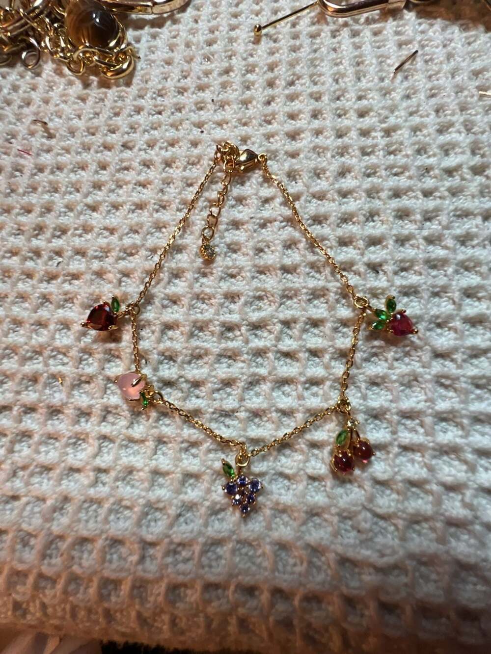 Girls Crew Fruit Basket Charm Bracelet